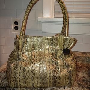 PURE Snakeskin Leather Satchel